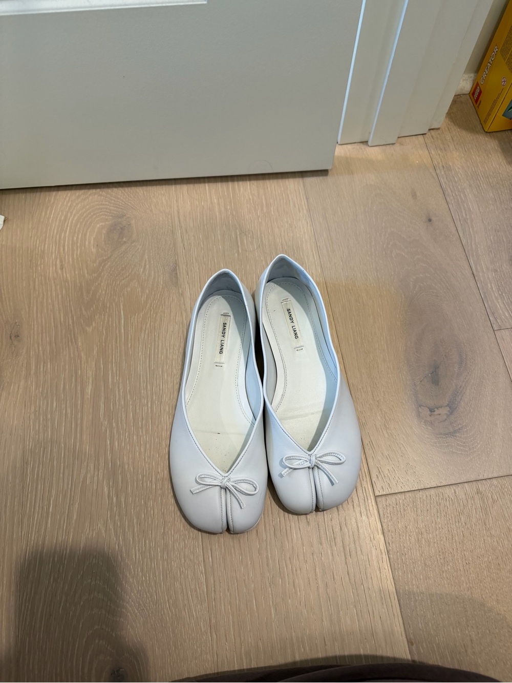 Sandy Liang White Tabi Ballet Flats